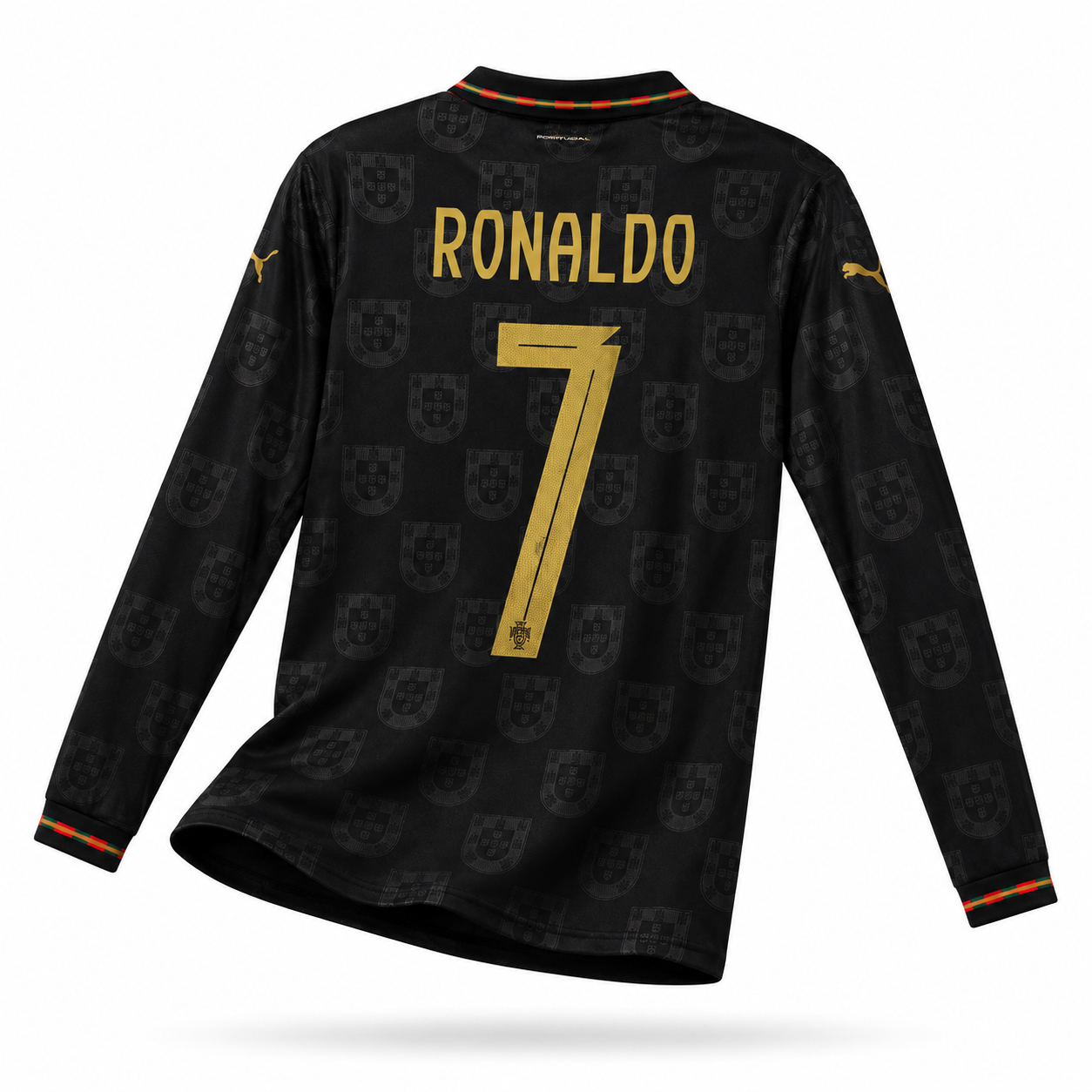 Ronaldo #7 Portugal "Black Panther" Long-Sleeve Jersey (Fan Version)