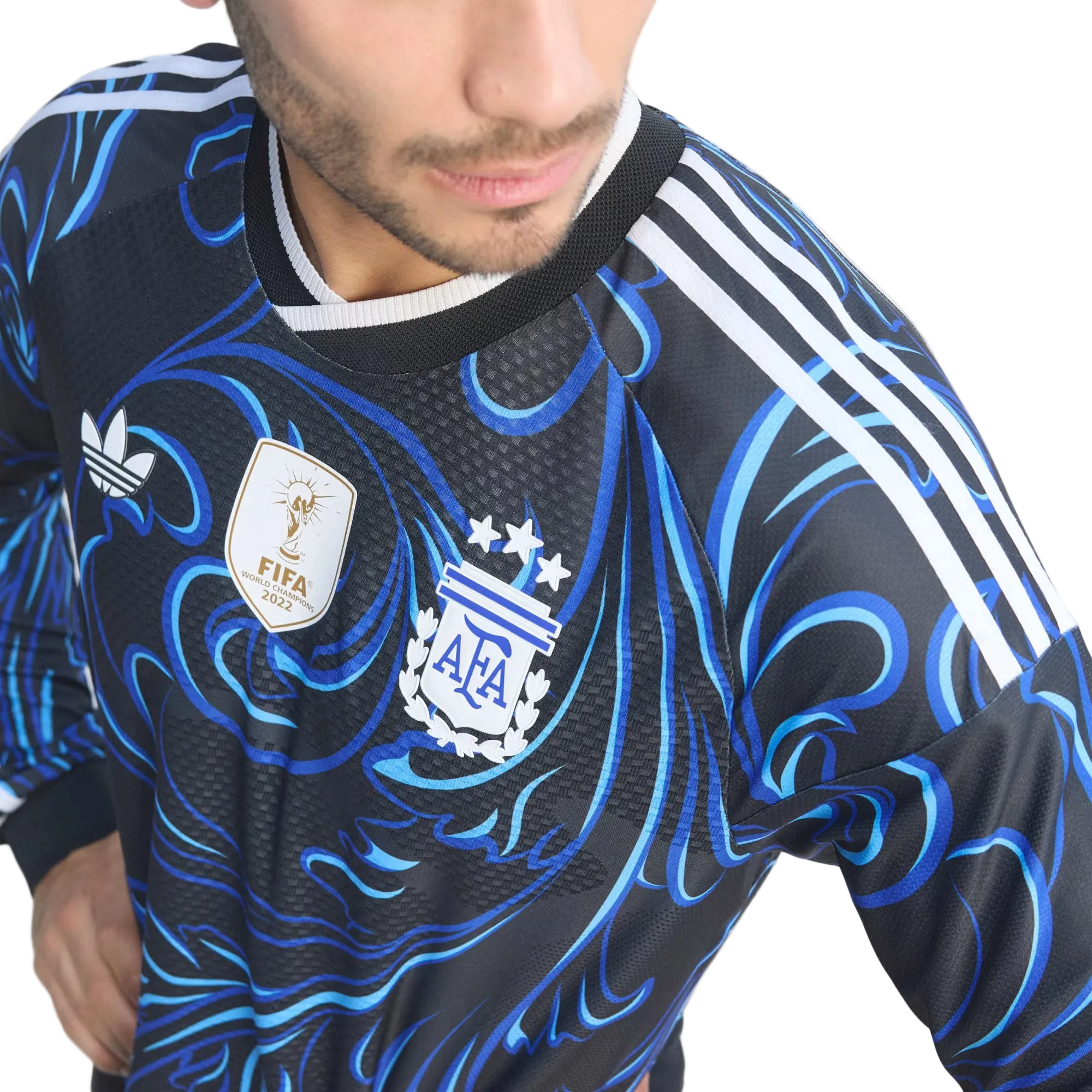 Argentina 26 Away Authentic Player Long Sleeve Jersey