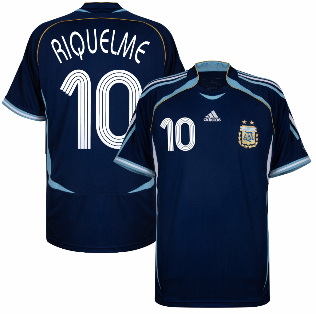 Argentina Reissue Away Riquelme 10 Jersey 2006 (Retro Flex Printing)