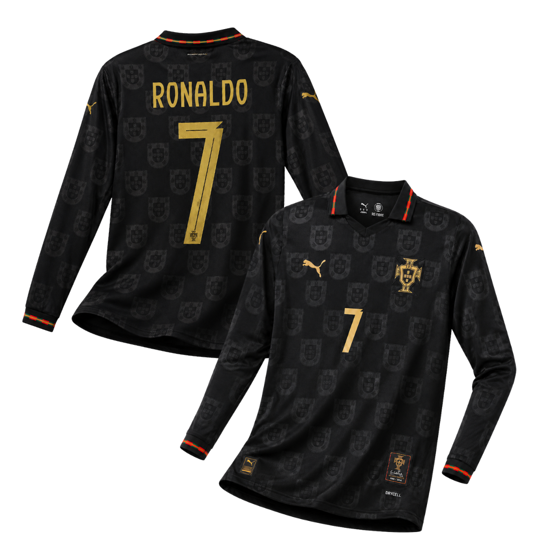 Ronaldo #7 Portugal "Black Panther" Long-Sleeve Jersey (Fan Version)